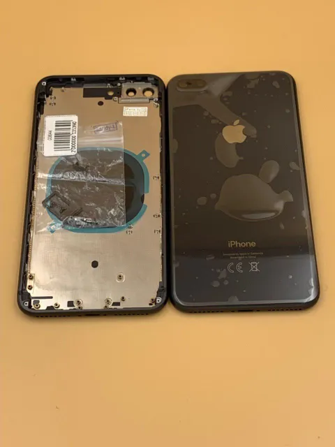 Задняя крышка для iPhone 8 Plus + стекло ЧЕРНЫЙ (СЕ) Hi-copy, для iPhone 8 Plus, арт. 03644