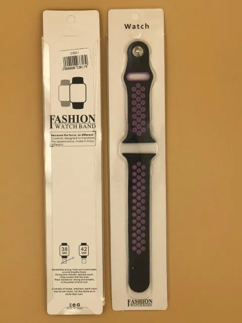Ремешок силиконовый для iWatch 38/40/41мм Nike ЧЕРНЫЙ/ФИОЛЕТ, для iWatch 38, iWatch 40, iWatch 41, арт. 03921