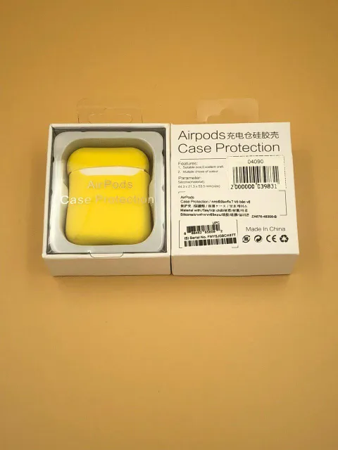 Чехол силиконовый для наушников AIRPods под orig + упак.orig ЖЕЛТЫЙ (№4), для AirPods, арт. 04090