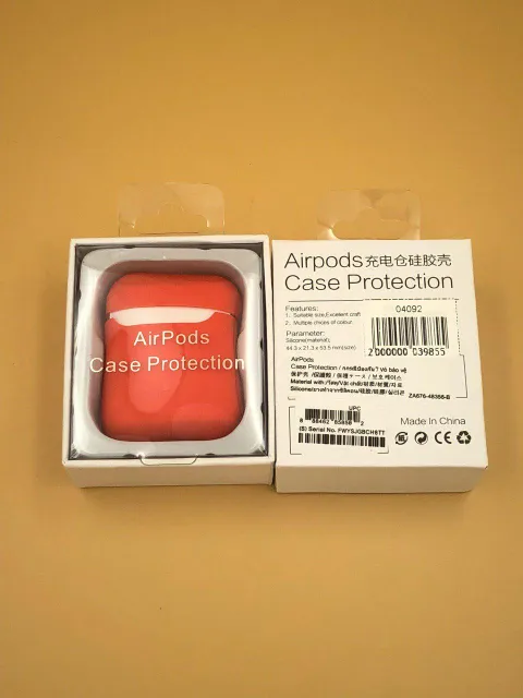 Чехол силиконовый для наушников AIRPods под orig + упак.orig КОРАЛЛОВЫЙ, для AirPods, арт. 04092