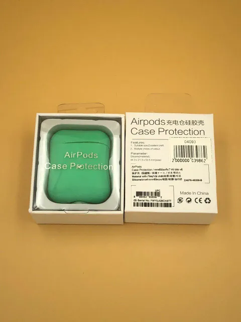 Чехол силиконовый для наушников AIRPods под orig + упак.orig ЗЕЛЕНАЯ МЯТА (№12), для AirPods, арт. 04093