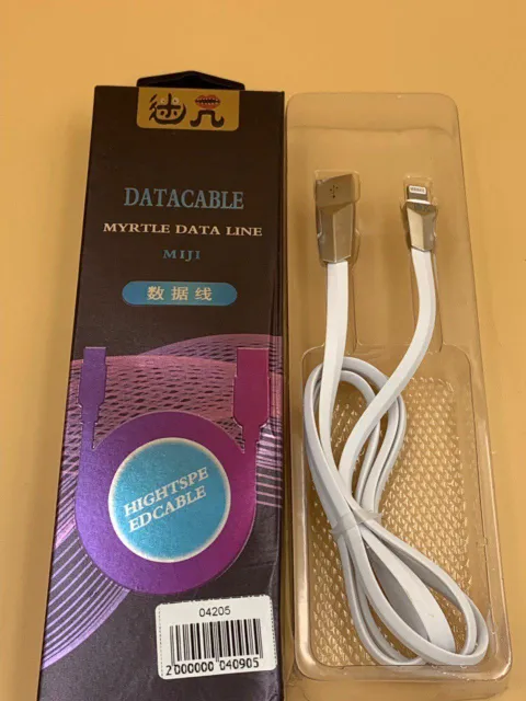 Кабель USB-Lighting LS26, 1м, плоский, БЕЛЫЙ + упак., арт. 04205