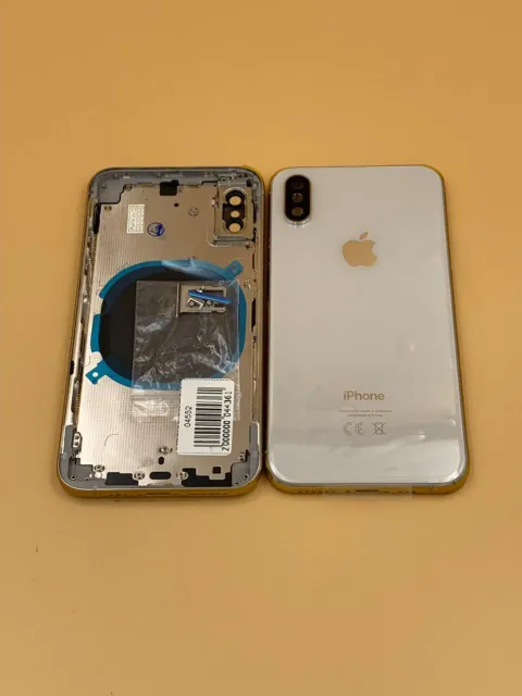 Задняя крышка для iPhone XS + стекло БЕЛЫЙ (СЕ) - ПРЕМИУМ, для iPhone Xs, арт. 04552