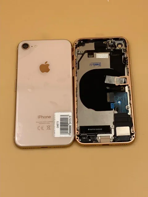 Задняя крышка для iPhone 8 (4,7") + стекло ЗОЛОТО (со шлейфами on/off,c/c) + БЗУ, для iPhone 8, арт. 04673