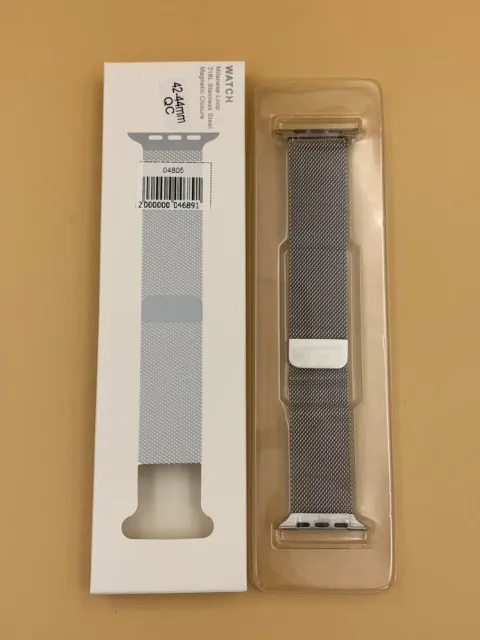 Браслет сетчатый с магнитной застежкой (сталь) для iWatch 42/44/45/49мм СЕРЕБРО №1, для iWatch 42, iWatch 44, iWatch 45, iWatch 49, арт. 04805