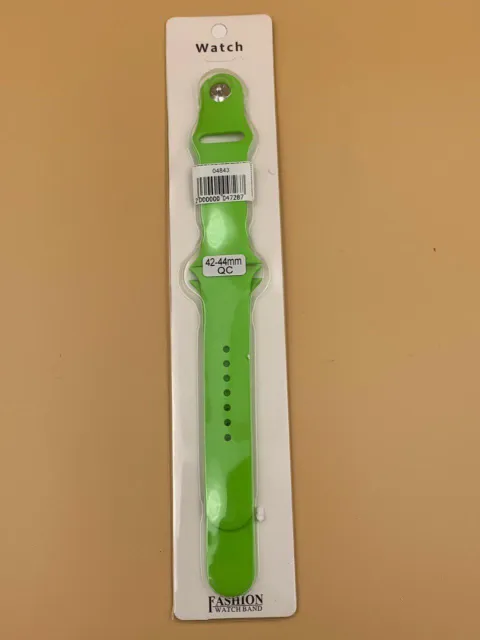 Ремешок силиконовый для iWatch 42/44/45/49мм ЗЕЛЕНЫЙ НЕОН (2 размера в комплекте), для iWatch 42, iWatch 44, iWatch 45, iWatch 49, арт. 04843