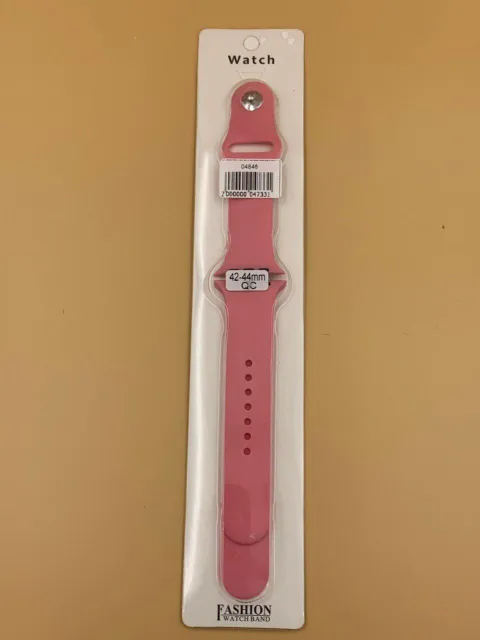 Ремешок силиконовый для iWatch 42/44/45/49мм ГЛУБОКИЙ РОЗОВЫЙ (2 размера в комплекте), для iWatch 42, iWatch 44, iWatch 45, iWatch 49, арт. 04848