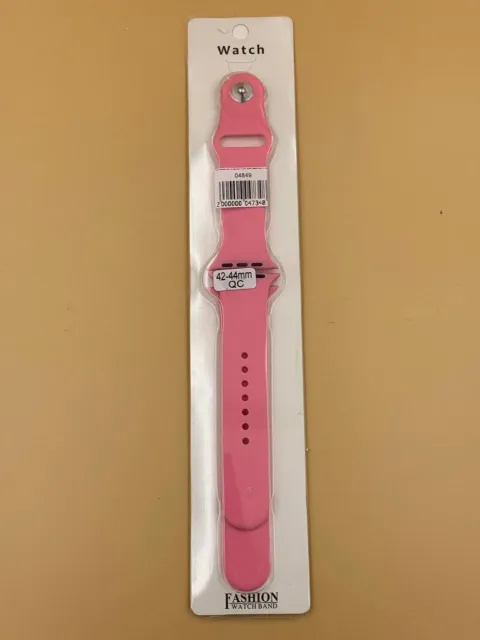 Ремешок силиконовый для iWatch 42/44/45/49мм ЯРКО-РОЗОВЫЙ №29 (2 размера в комплекте), для iWatch 42, iWatch 44, iWatch 45, iWatch 49, арт. 04849