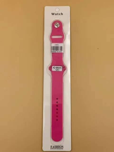 Ремешок силиконовый для iWatch 42/44/45/49мм БАРБИ РОЗОВЫЙ №14 (2 размера в комплекте), для iWatch 42, iWatch 44, iWatch 45, iWatch 49, арт. 04850