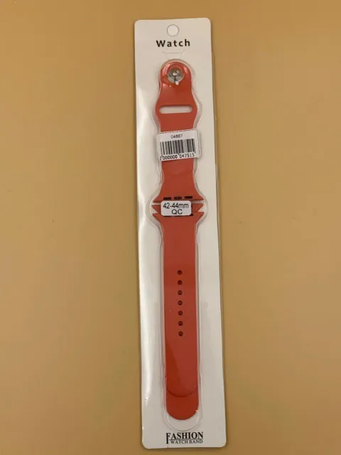 Ремешок силиконовый для iWatch 42/44/45/49мм КОРАЛЛОВЫЙ (2 размера в комплекте), для iWatch 42, iWatch 44, iWatch 45, iWatch 49, арт. 04867