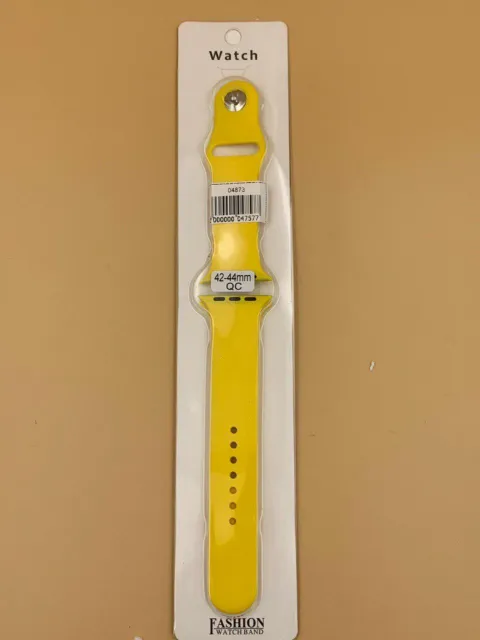 Ремешок силиконовый для iWatch 42/44/45/49мм ЖЕЛТЫЙ №6 (2 размера в комплекте), для iWatch 42, iWatch 44, iWatch 45, iWatch 49, арт. 04873