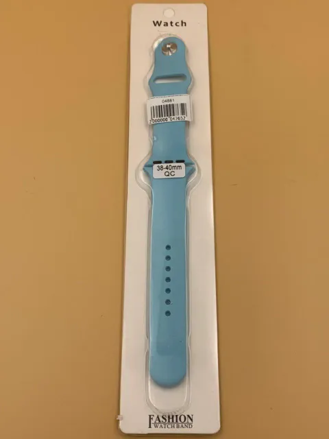 Ремешок силиконовый для iWatch 38/40/41мм БИРЮЗОВЫЙ №47 (2 размера в комплекте), для iWatch 38, iWatch 40, iWatch 41, арт. 04881