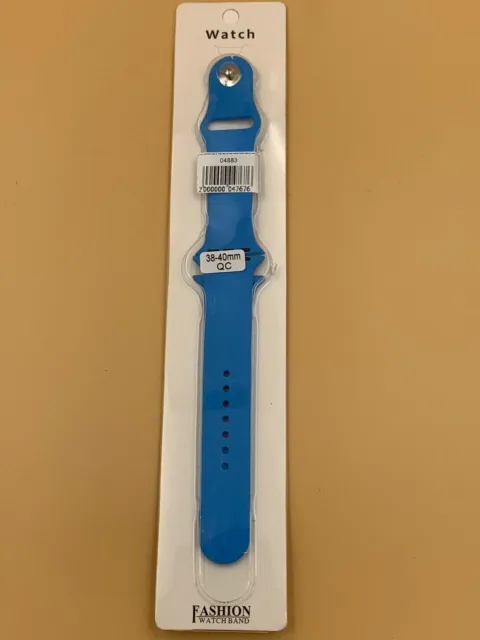 Ремешок силиконовый для iWatch 38/40/41мм ЛАЗУРНЫЙ (2 размера в комплекте), для iWatch 38, iWatch 40, iWatch 41, арт. 04883