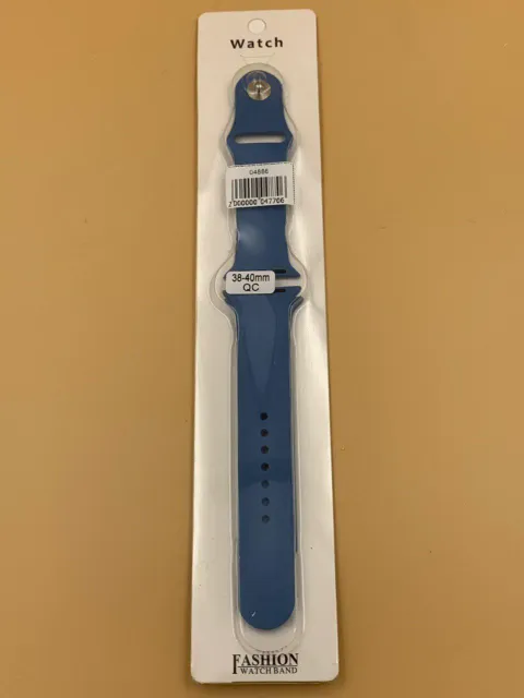 Ремешок силиконовый для iWatch 38/40/41мм СИНИЙ №56 (2 размера в комплекте), для iWatch 38, iWatch 40, iWatch 41, арт. 04886