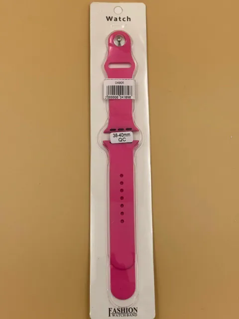 Ремешок силиконовый для iWatch 38/40/41мм БАРБИ РОЗОВЫЙ №14 (2 размера в комплекте), для iWatch 38, iWatch 40, iWatch 41, арт. 04905