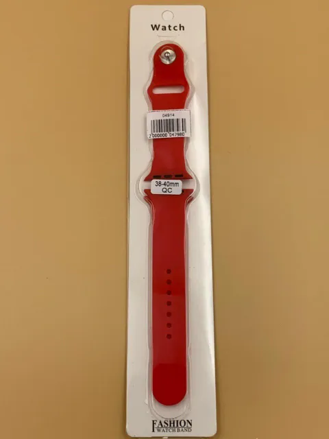 Ремешок силиконовый для iWatch 38/40/41мм КИТАЙСКИЙ КРАСНЫЙ №2 (2 размера в комплекте), для iWatch 38, iWatch 40, iWatch 41, арт. 04914