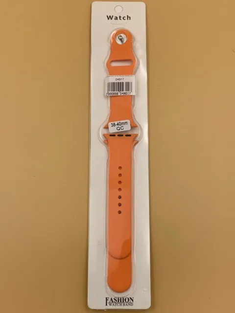 Ремешок силиконовый для iWatch 38/40/41мм СВЕТЛО-ОРАНЖЕВЫЙ (2 размера в комплекте), для iWatch 38, iWatch 40, iWatch 41, арт. 04917