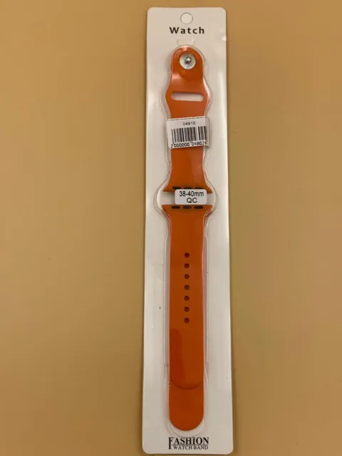 Ремешок силиконовый для iWatch 38/40/41мм ОРАНЖЕВЫЙ №5 (2 размера в комплекте), для iWatch 38, iWatch 40, iWatch 41, арт. 04918