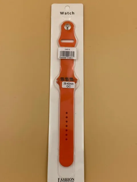 Ремешок силиконовый для iWatch 38/40/41мм ТЕМНО-ОРАНЖЕВЫЙ (2 размера в комплекте), для iWatch 38, iWatch 40, iWatch 41, арт. 04919