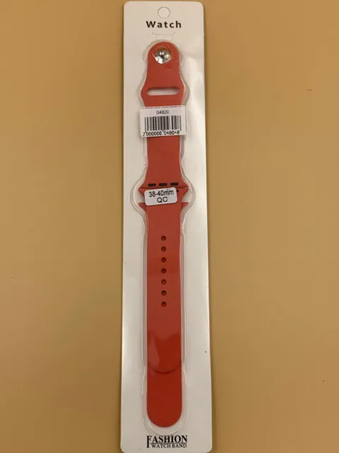 Ремешок силиконовый для iWatch 38/40/41мм КОРАЛЛОВЫЙ (2 размера в комплекте), для iWatch 38, iWatch 40, iWatch 41, арт. 04920