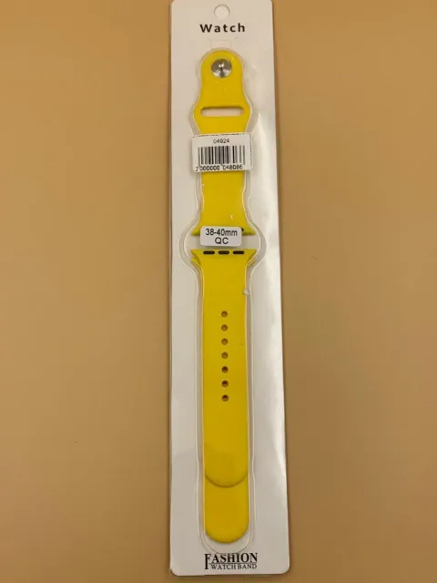 Ремешок силиконовый для iWatch 38/40/41мм ЖЕЛТЫЙ №6 (2 размера в комплекте), для iWatch 38, iWatch 40, iWatch 41, арт. 04924