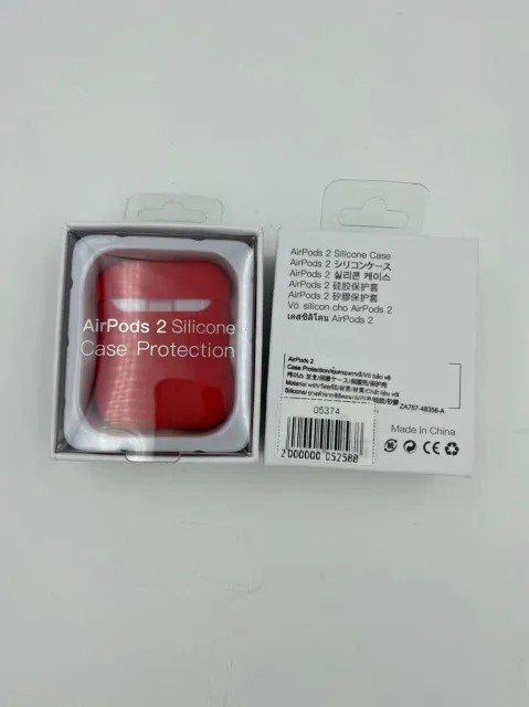 Чехол силиконовый для наушников AIRPods2 под orig + упак.orig КРАСНЫЙ (№1), для AirPods 2, арт. 05374