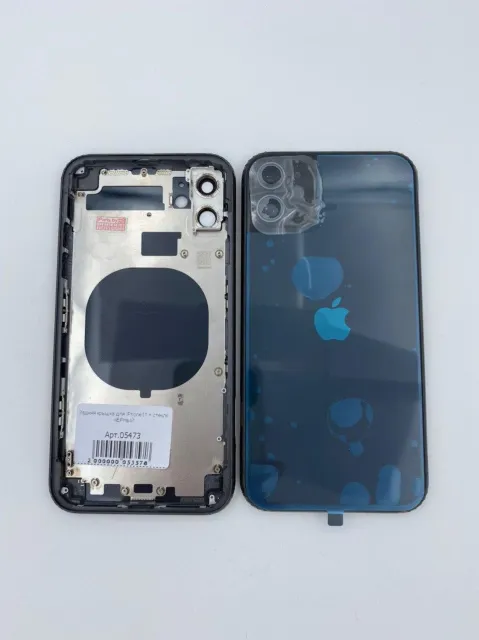 Задняя крышка для iPhone11 + стекло ЧЕРНЫЙ - ПРЕМИУМ, для iPhone 11, арт. 05473