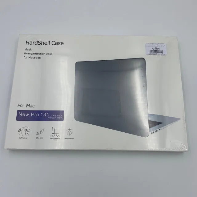 Чехол HardShell Case для MacBook New Pro 13" (A1706/A1708/A1989/A2159) ЧЕРНЫЙ №2, для MacBook New Pro 13", арт. 05671