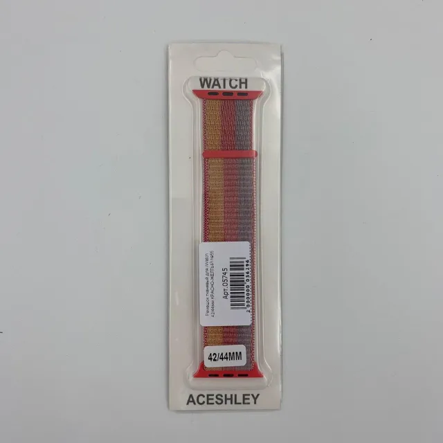 Ремешок тканевый для iWatch 42/44/45/49мм КРАСНО-ЖЕЛТЫЙ №55, для iWatch 42, iWatch 44, iWatch 45, iWatch 49, арт. 05745