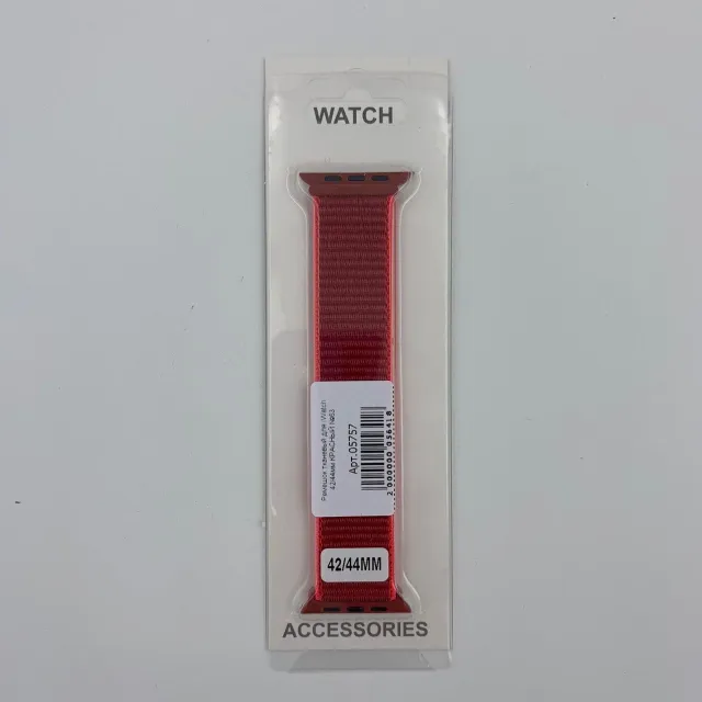 Ремешок тканевый для iWatch 42/44/45/49мм КРАСНЫЙ №63, для iWatch 42, iWatch 44, iWatch 45, iWatch 49, арт. 05757