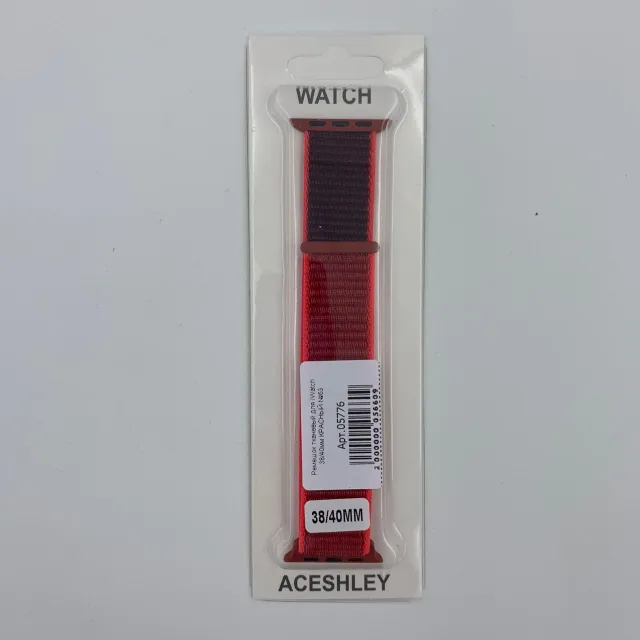 Ремешок тканевый для iWatch 38/40/41мм КРАСНЫЙ №63, для iWatch 38, iWatch 40, iWatch 41, арт. 05776