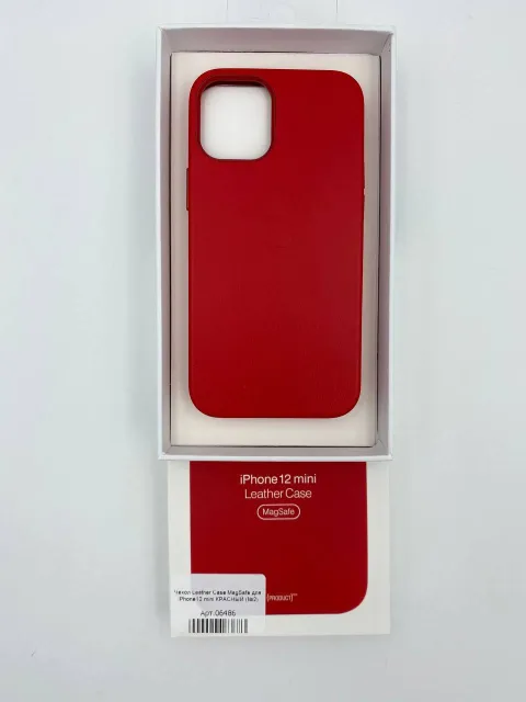 Чехол Leather Case MagSafe с анимацией для iPhone12 mini КРАСНЫЙ (№5), для iPhone 12 mini, арт. 06486