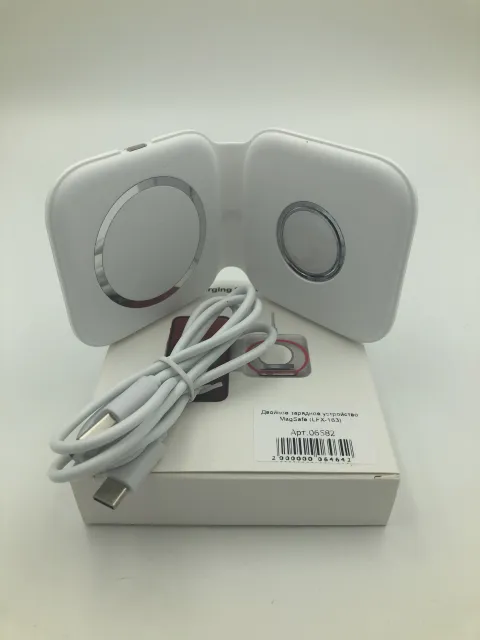 Двойное зарядное устройство MagSafe с анимацией (iWatch 1-6) (LFX-163), арт. 06582