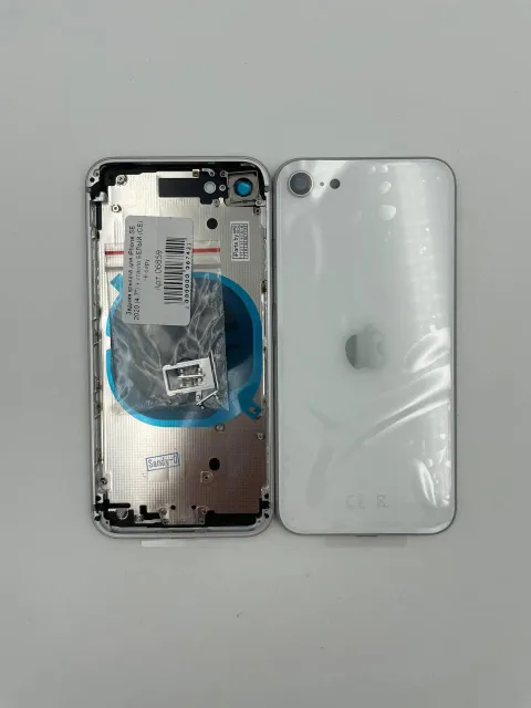 Задняя крышка для iPhone SE 2020 (4,7") + стекло БЕЛЫЙ (CE) - ПРЕМИУМ, для iPhone SE 2020, арт. 06859