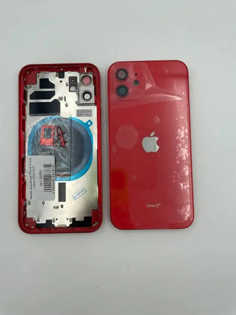 Задняя крышка для iPhone12 + стекло КРАСНЫЙ (СЕ) - ПРЕМИУМ, для iPhone 12, арт. 06884