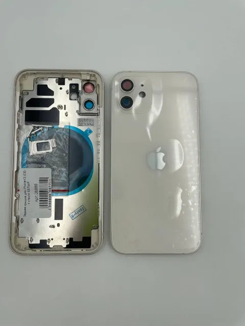Задняя крышка для iPhone12 + стекло БЕЛЫЙ (СЕ) - ПРЕМИУМ, для iPhone 12, арт. 06888