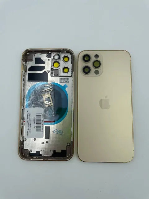 Задняя крышка для iPhone12 Pro + стекло ЗОЛОТО (СЕ) - ПРЕМИУМ, для iPhone 12 Pro, арт. 06889