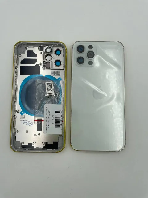 Задняя крышка для iPhone12 Pro + стекло БЕЛЫЙ (СЕ) - ПРЕМИУМ, для iPhone 12 Pro, арт. 06891