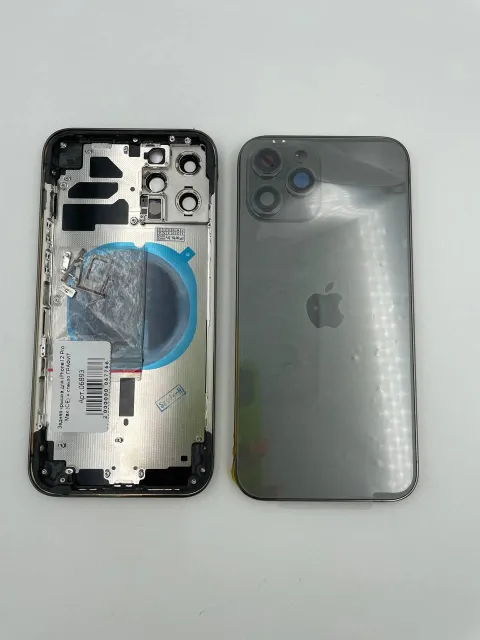 Задняя крышка для iPhone12 Pro Max + стекло ГРАФИТ (СЕ) - ПРЕМИУМ, для iPhone 12 Pro Max, арт. 06893