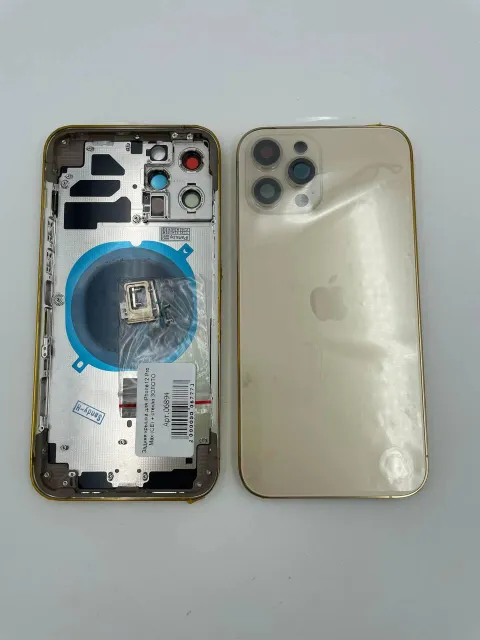 Задняя крышка для iPhone12 Pro Max + стекло ЗОЛОТО (СЕ) - ПРЕМИУМ, для iPhone 12 Pro Max, арт. 06894