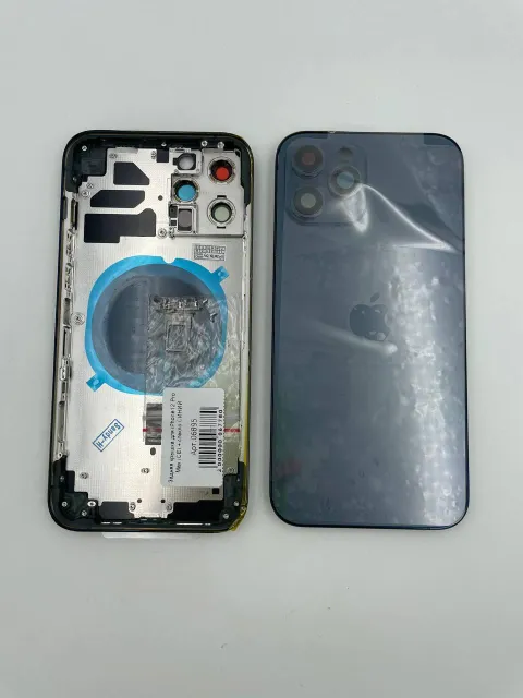 Задняя крышка для iPhone12 Pro Max + стекло СИНИЙ (СЕ) - ПРЕМИУМ, для iPhone 12 Pro Max, арт. 06895
