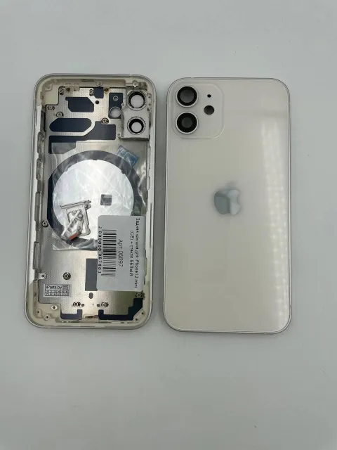 Задняя крышка для iPhone12 mini + стекло БЕЛЫЙ (СЕ) - ПРЕМИУМ, для iPhone 12 mini, арт. 06897