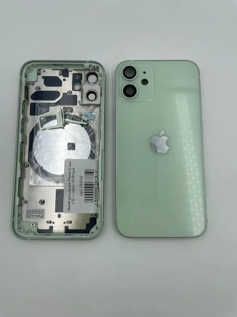 Задняя крышка для iPhone12 mini + стекло ЗЕЛЕНЫЙ (СЕ) - ПРЕМИУМ, для iPhone 12 mini, арт. 06898
