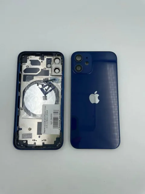 Задняя крышка для iPhone12 mini + стекло СИНИЙ (СЕ) - ПРЕМИУМ, для iPhone 12 mini, арт. 06899