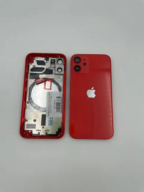Задняя крышка для iPhone12 mini + стекло КРАСНЫЙ (СЕ) - ПРЕМИУМ, для iPhone 12 mini, арт. 06900
