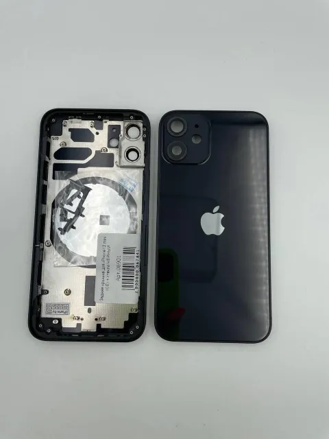 Задняя крышка для iPhone12 mini + стекло ЧЕРНЫЙ (СЕ) - ПРЕМИУМ, для iPhone 12 mini, арт. 06901