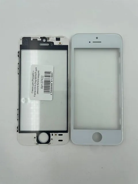 Стекло для iPhone5S + Frame+OCA Orig БЕЛЫЙ (для ремонта битого модуля), для iPhone 5s, арт. 07422