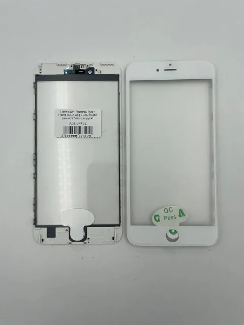 Стекло для iPhone6S Plus + Frame+OCA Orig БЕЛЫЙ (для ремонта битого модуля), для iPhone 6s Plus, арт. 07432