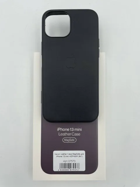 Чехол Leather Case MagSafe с анимацией для iPhone13 mini ЧЕРНЫЙ (№1), для iPhone 13 mini, арт. 07573