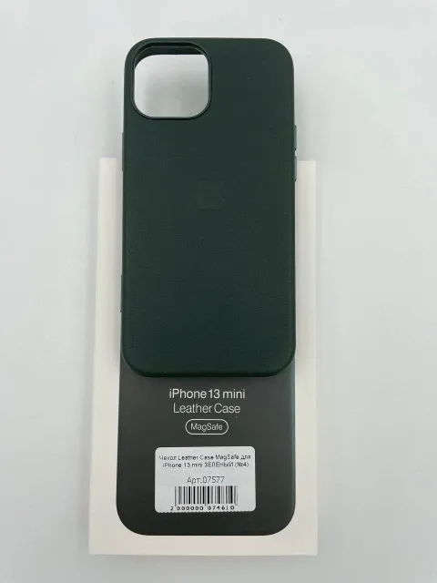 Чехол Leather Case MagSafe с анимацией для iPhone13 mini ЗЕЛЕНЫЙ (№4), для iPhone 13 mini, арт. 07577